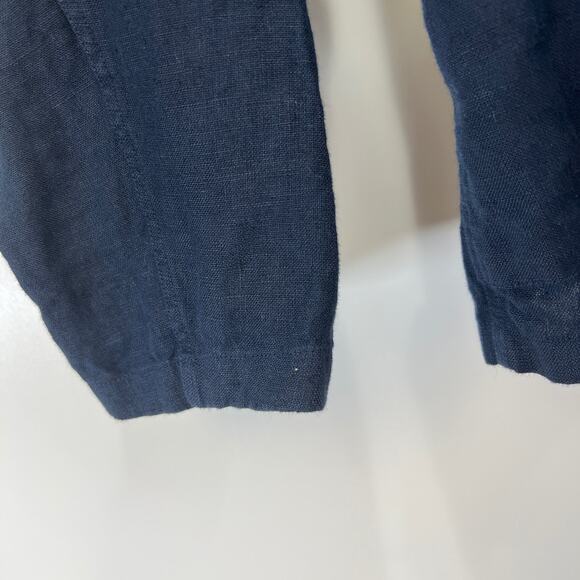 NN07 No Nationality Oscar Linen Shirt Jacket Navy Classic Solid - Picture 6 of 8